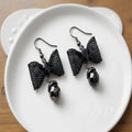 Boucles d'Oreilles "Nœud de Nuit" – Élégance Gothique & Vintage