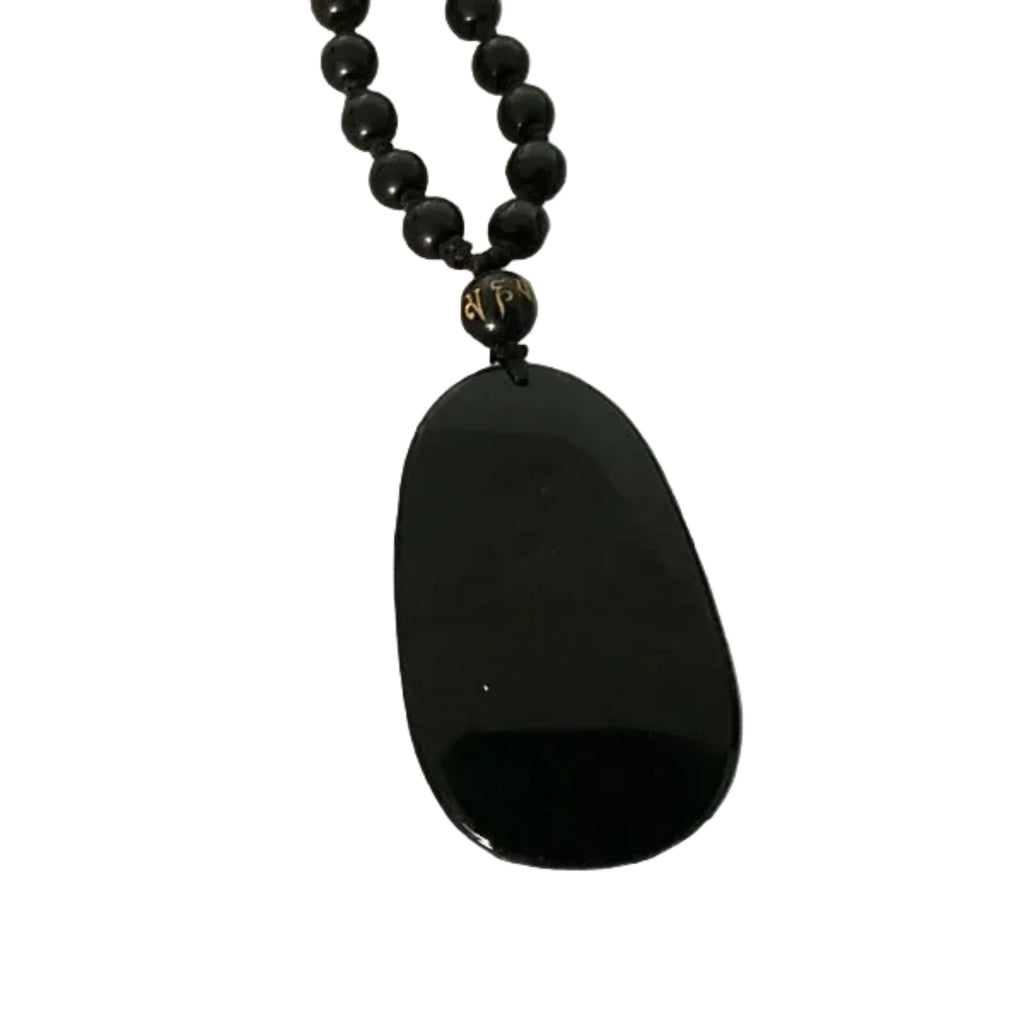 Collier mala Bouddha obsidienne – idéal méditation et yoga