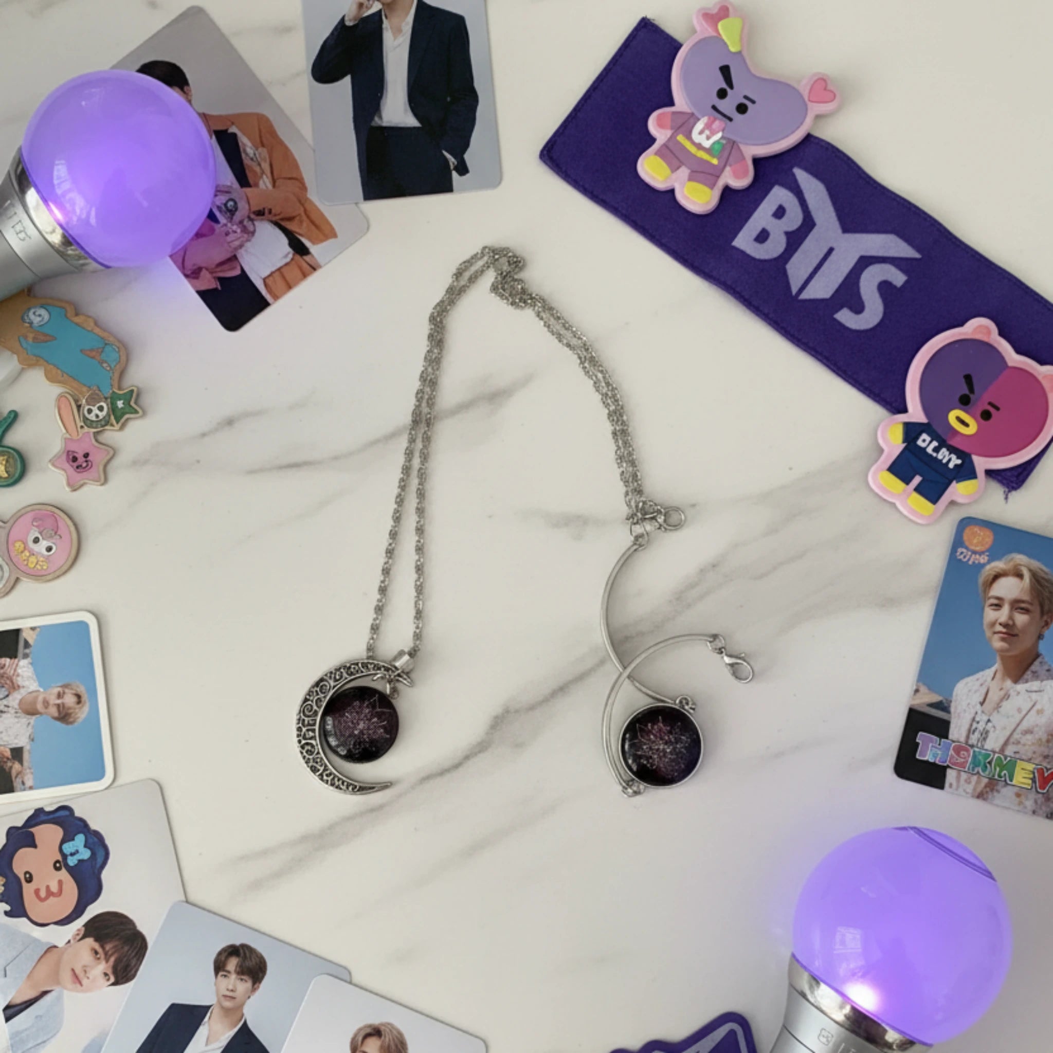 Parure BTS lunaire collier et bracelet assortis – idée cadeau ARMY