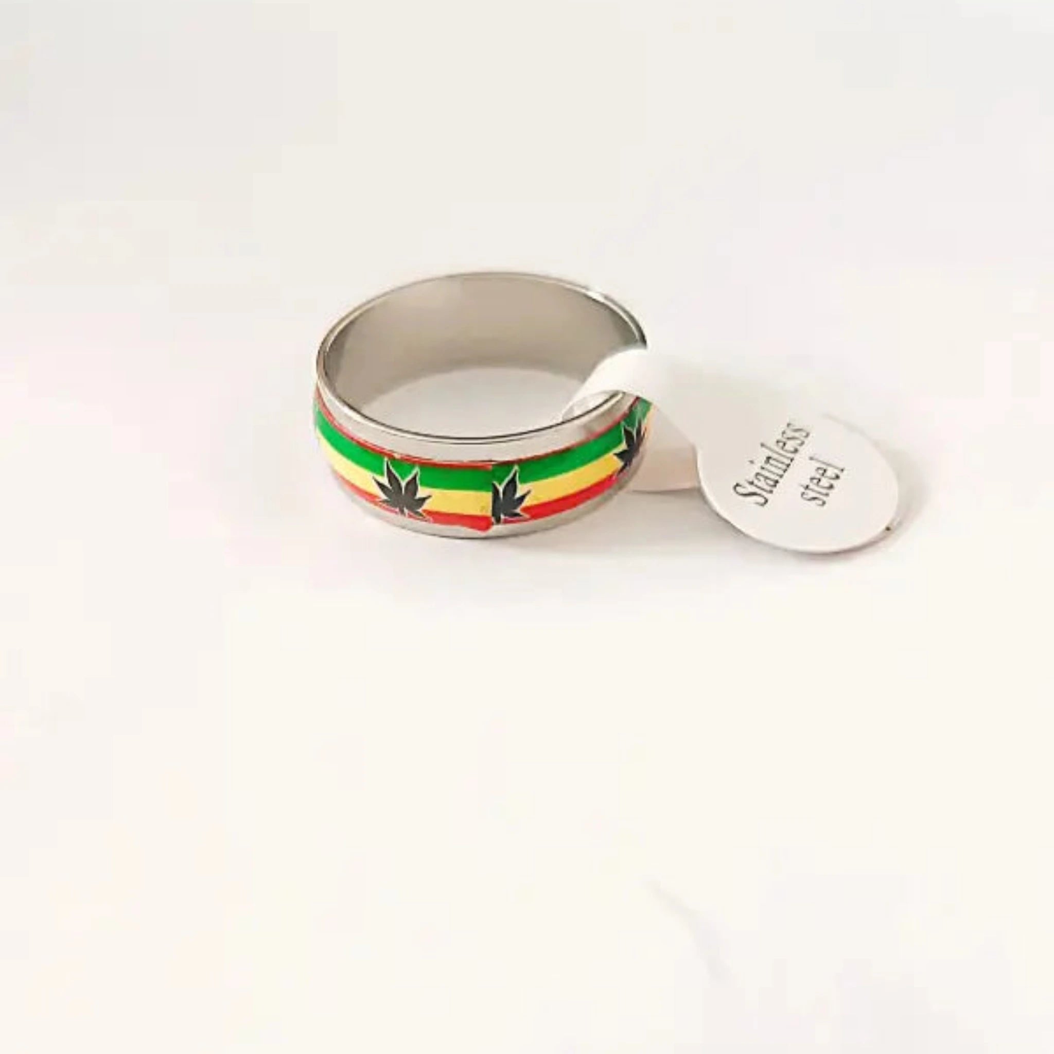 Bague "Roots & Culture" – Anneau Rasta en Acier