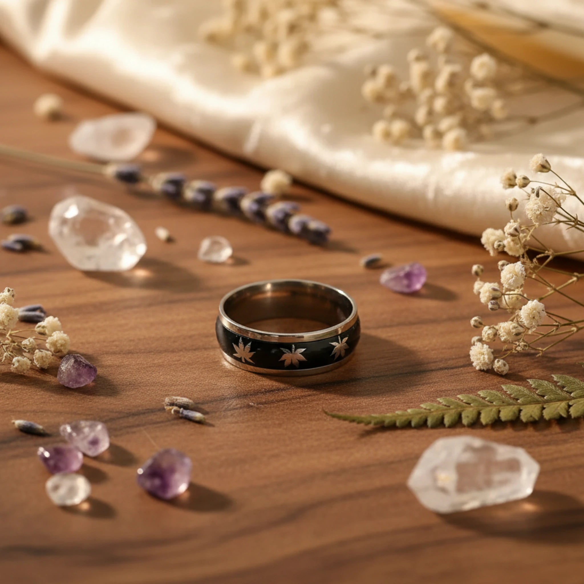 Bague "Leaf Spirit" – Anneau en Acier Inoxydable