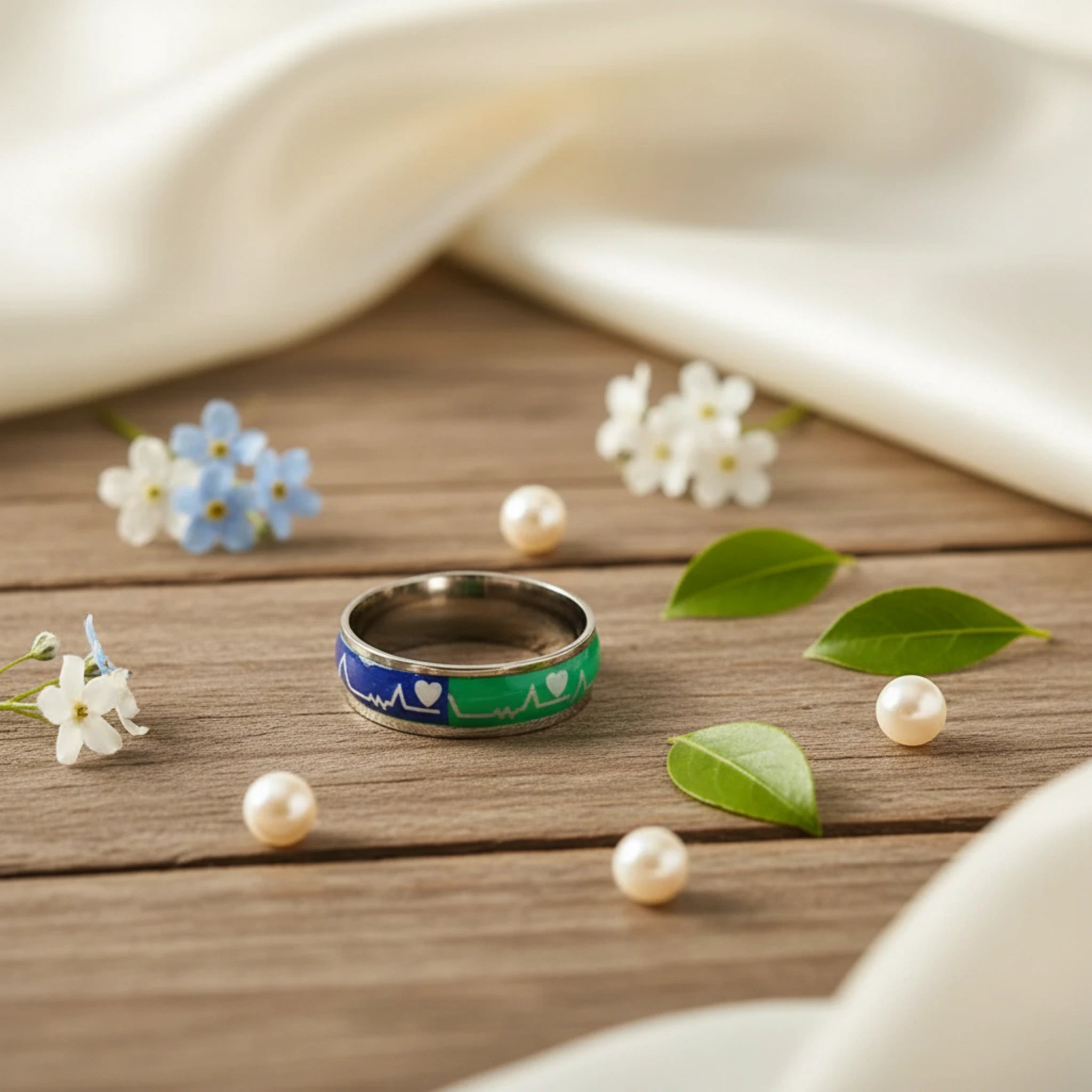 Bague "Battement de Cœur" – Alliance en Acier 