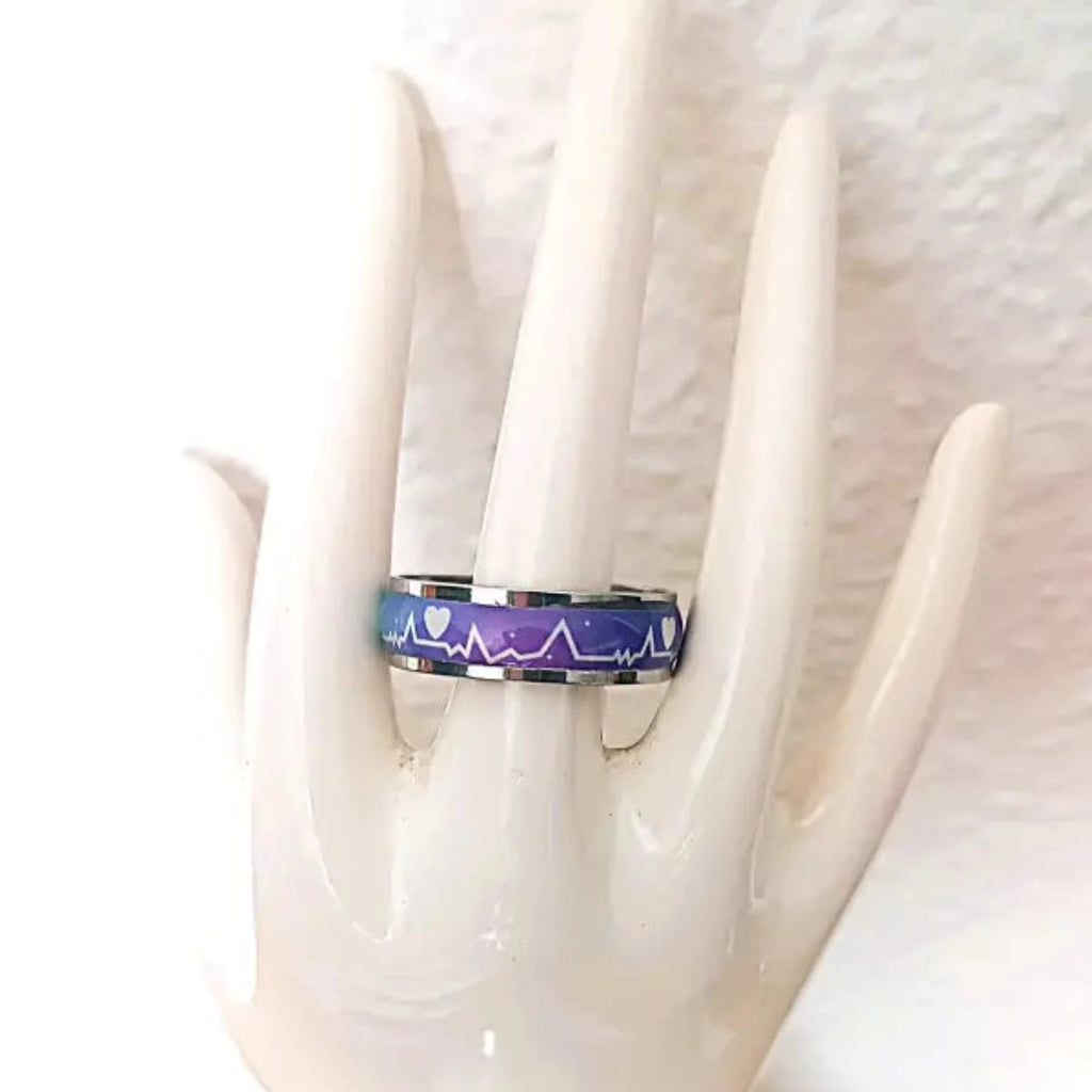 Bague "Battement de Cœur" – Alliance en Acier 