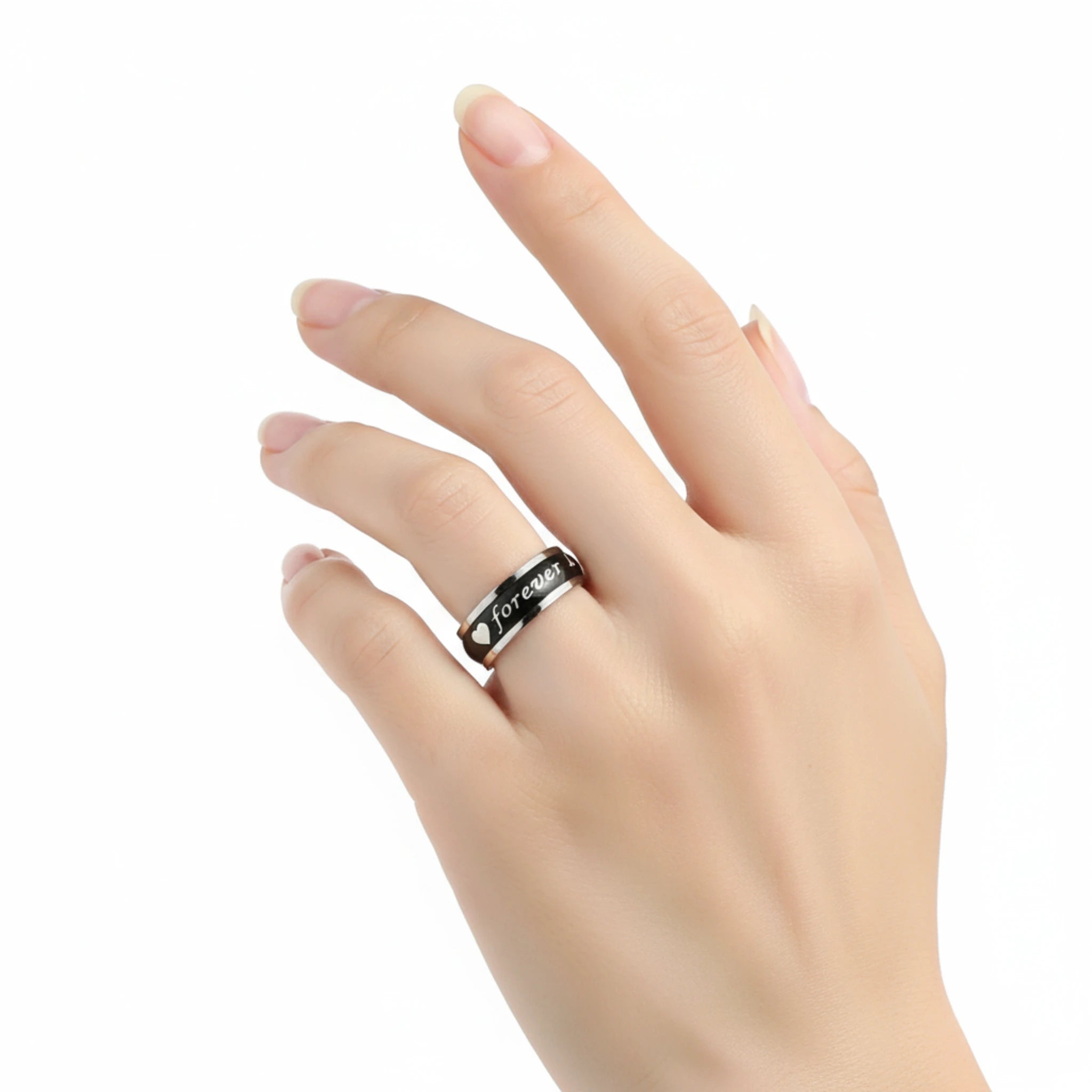 Bague "Amour Infini" – Alliance en Acier