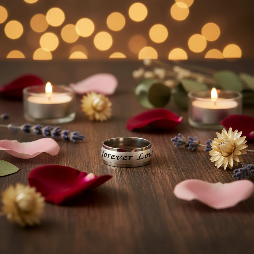 Bague "Amour Infini" – Alliance en Acier