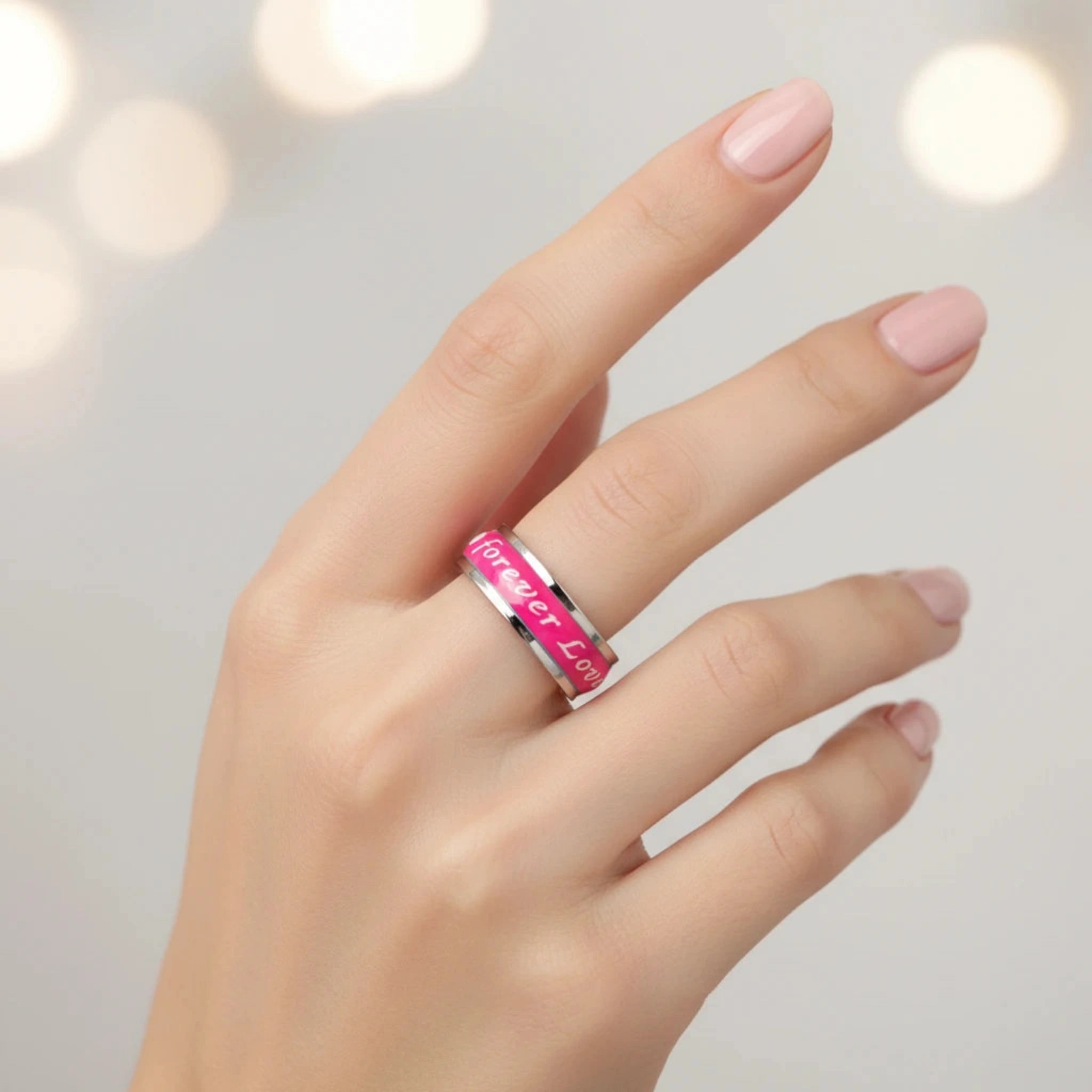 Bague "Amour Infini" – Alliance en Acier