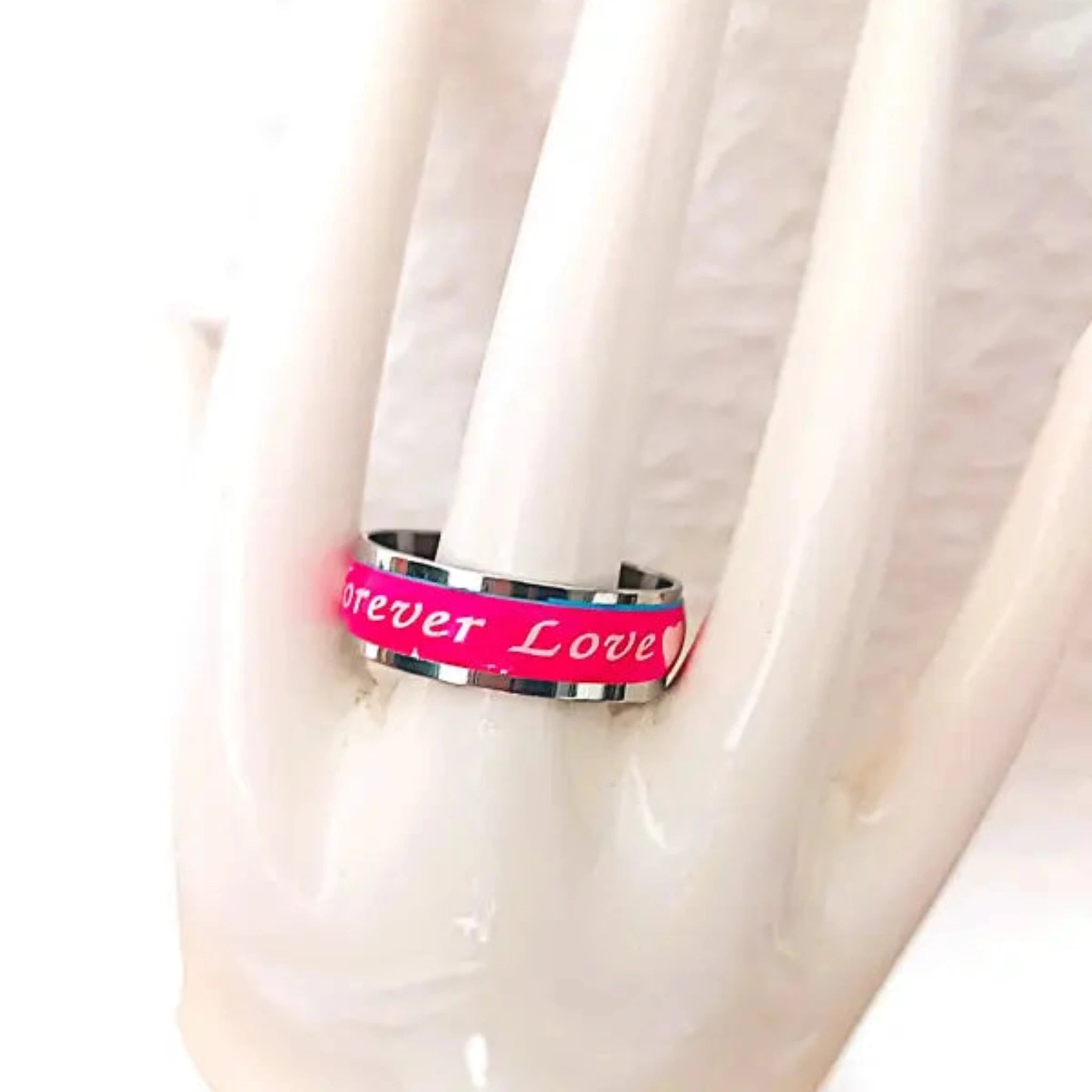 Bague "Amour Infini" – Alliance en Acier