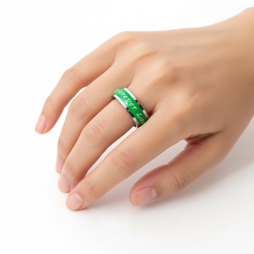 Bague "Amour Infini" – Alliance en Acier