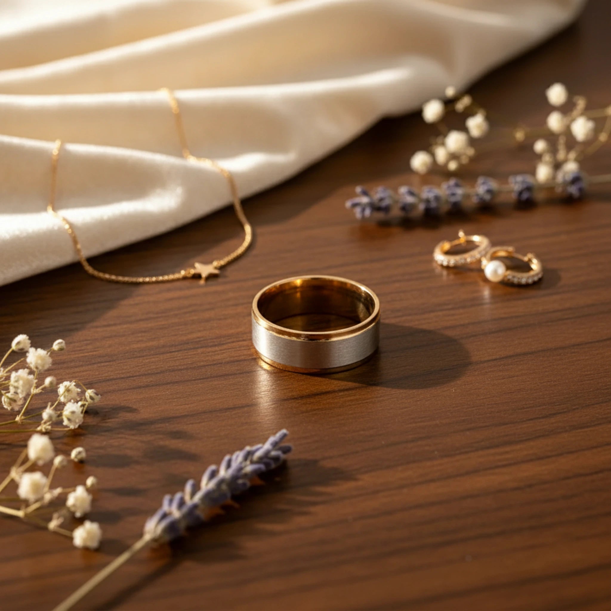Bague "L'Équilibre" – Anneau Bicolore en Acier