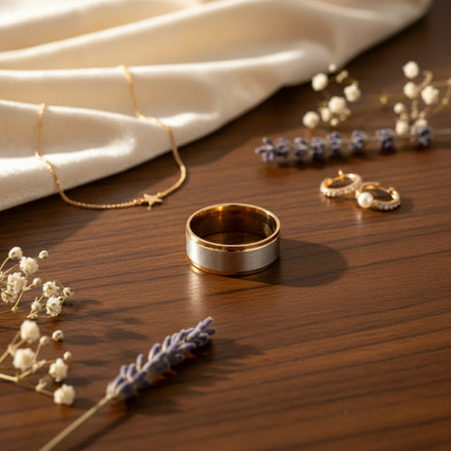 Bague "L'Équilibre" – Anneau Bicolore en Acier