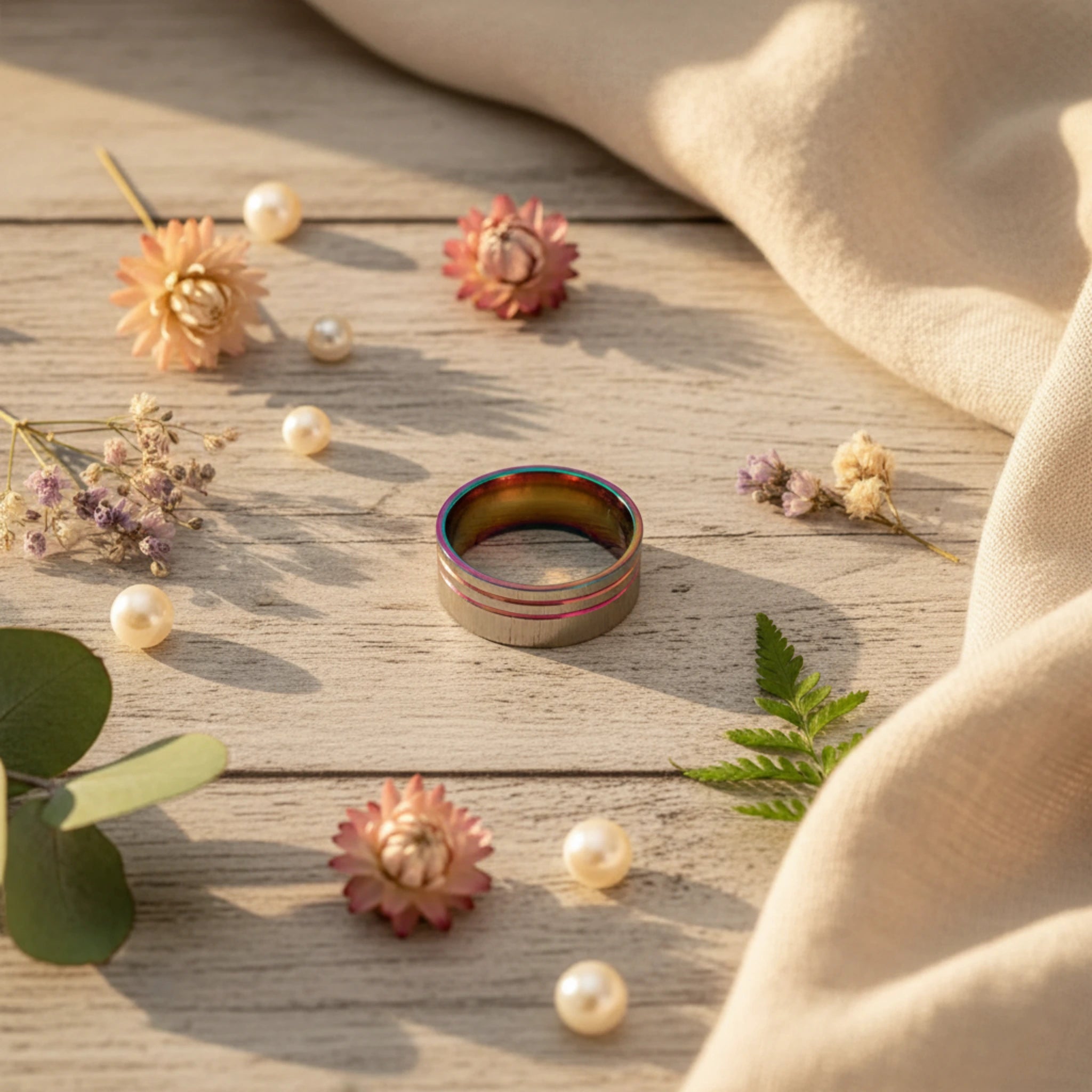 Bague "Ligne Horizon Rainbow"