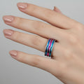 Bague "Spectra" – L’Éclat Iridescent de l'Acier