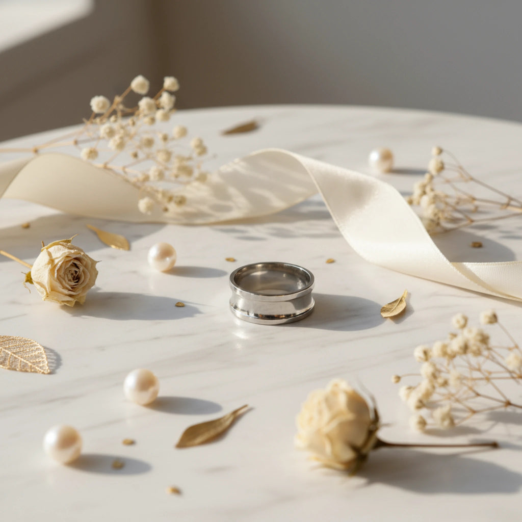 Bague "Canyon Noir" – Élégance Architecturale en Acier