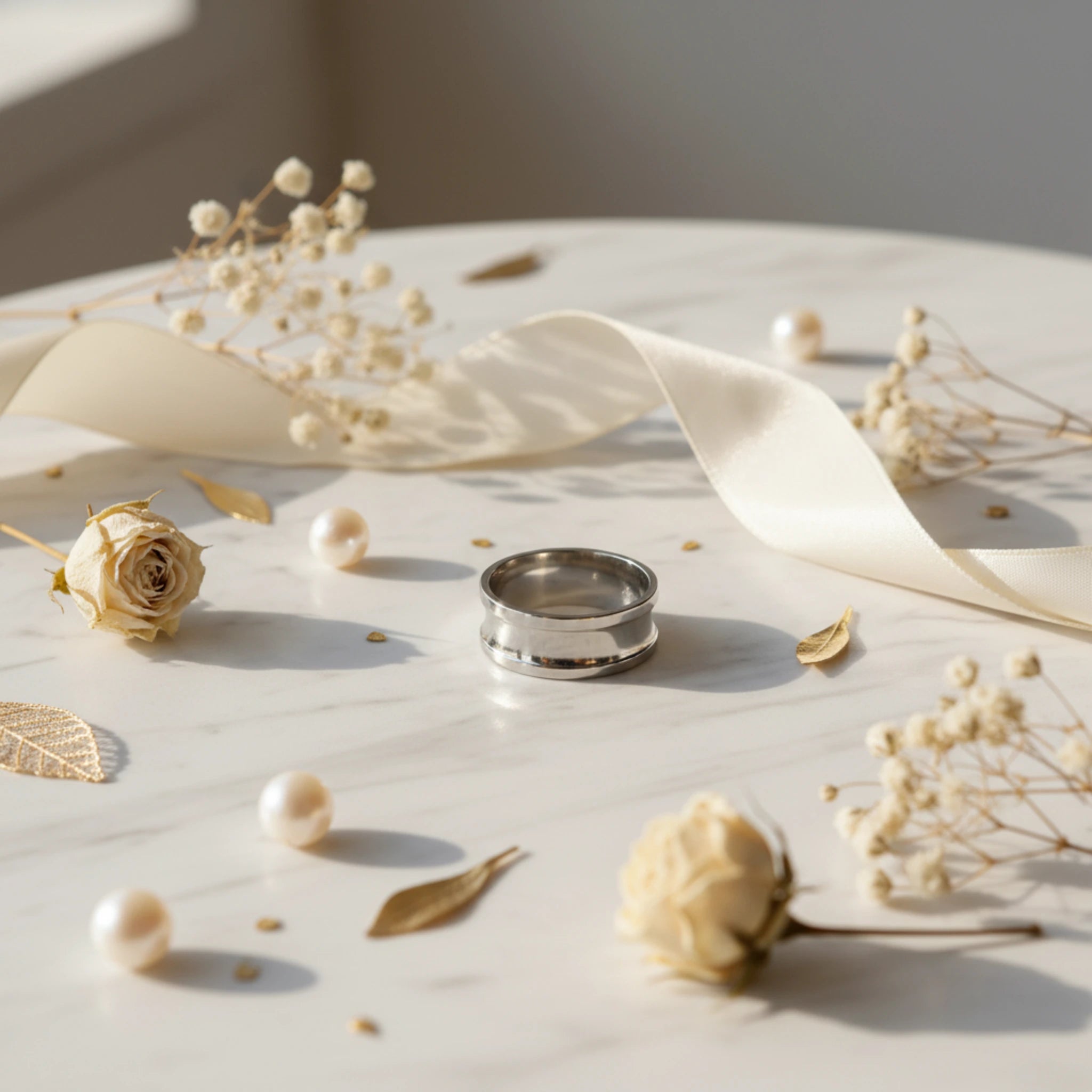 Bague "Canyon Noir" – Élégance Architecturale en Acier
