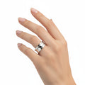 Bague "Canyon Noir" – Élégance Architecturale en Acier