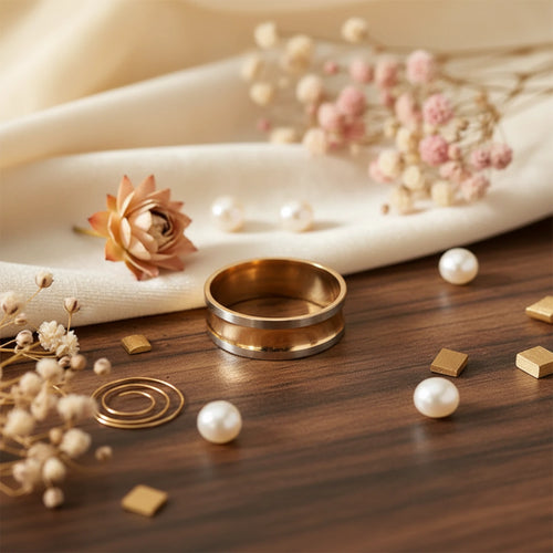 Bague "Horizon" – L'Éclat du Bicolore en Acier 
