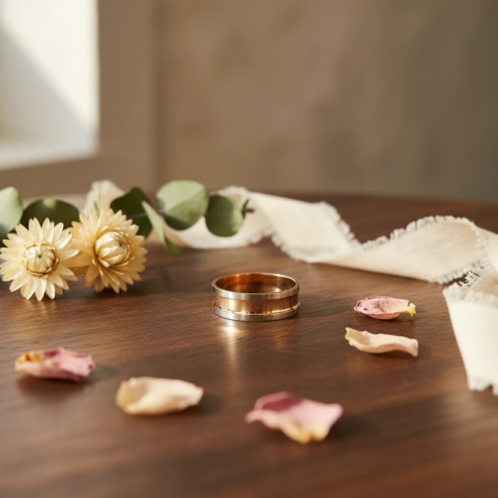 Bague "Horizon" – L'Éclat du Bicolore en Acier 