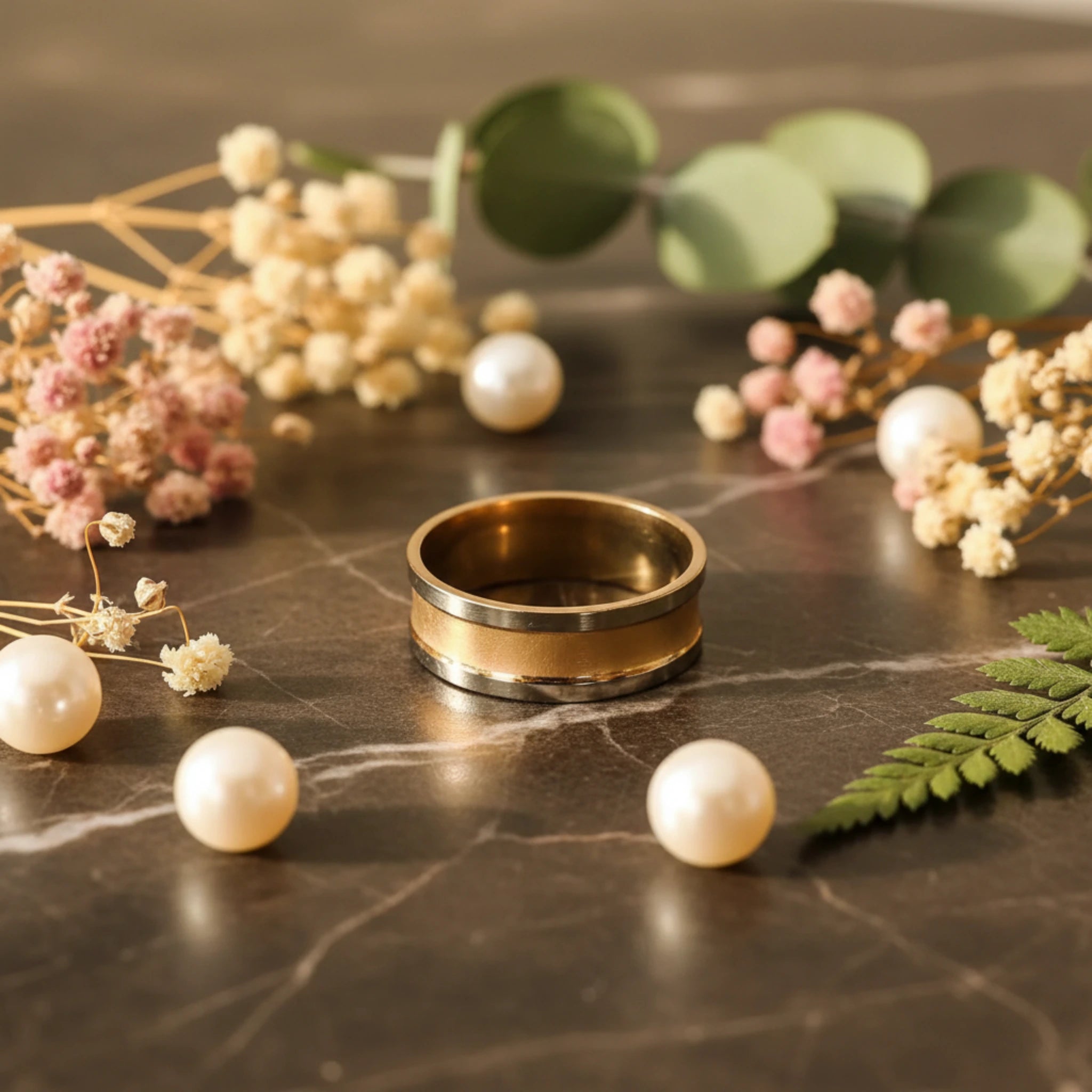 Bague "Horizon" – L'Éclat du Bicolore en Acier 
