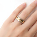 Bague "Horizon" – L'Éclat du Bicolore en Acier 