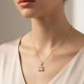 Collier Pendentif "Duo de Cerises" – Acier Inoxydable Doré & Perles