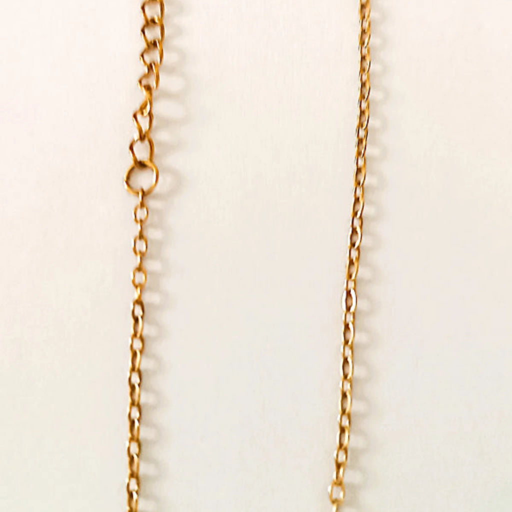 Collier Pendentif "Duo de Cerises" – Acier Inoxydable Doré & Perles