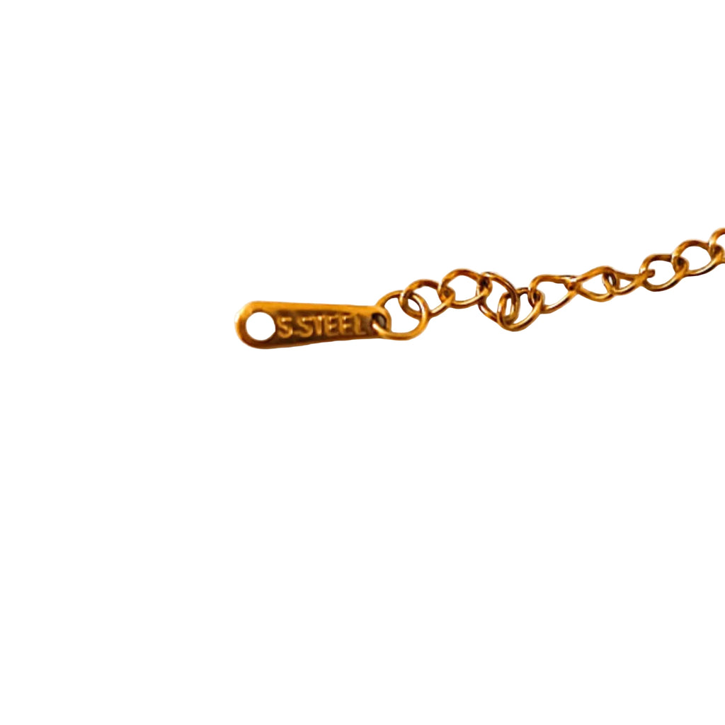 Collier Pendentif "Duo de Cerises" – Acier Inoxydable Doré & Perles