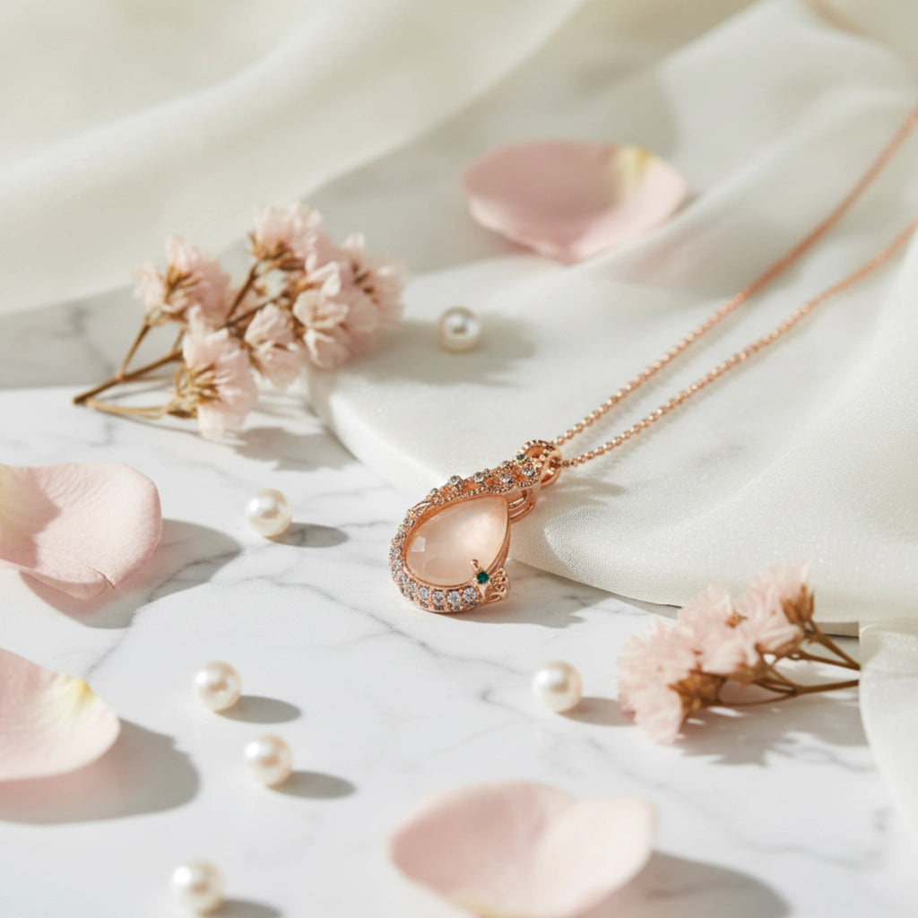 Parure "Paon Majestueux" – Collier & Boucles d'Oreilles
