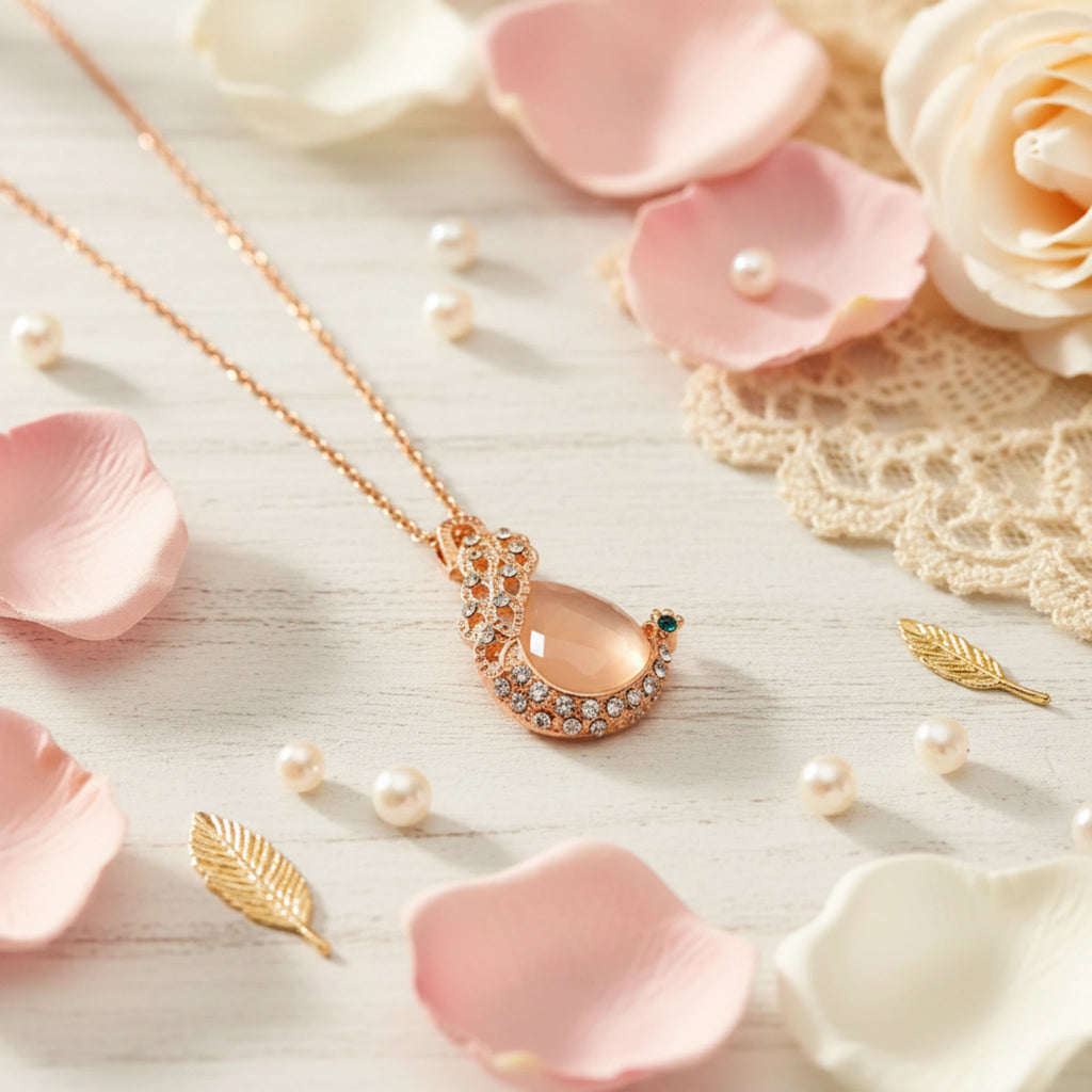Parure "Paon Majestueux" – Collier & Boucles d'Oreilles