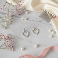 Boucles d'Oreilles Cœur Pavé de Strass 