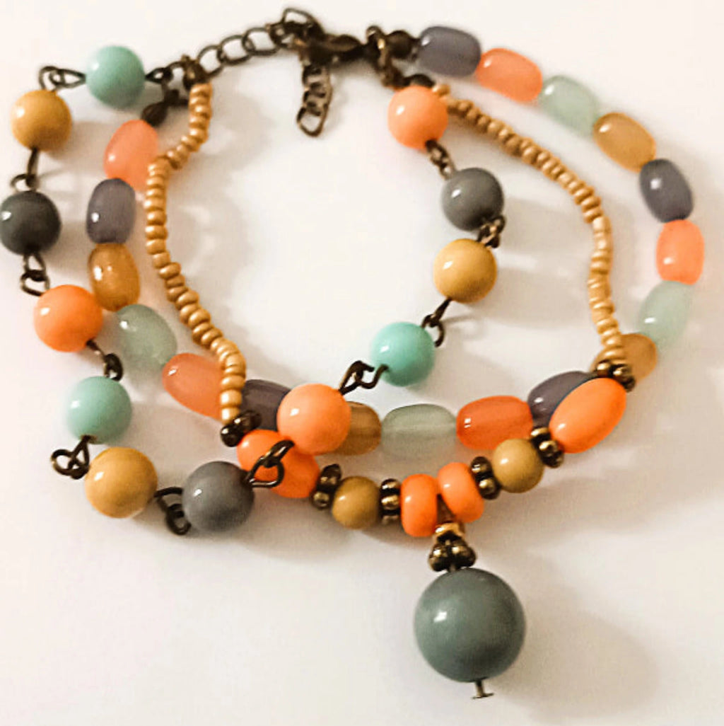 Bracelet Cascade Bohème – Nuances Douces et Chaleureuses