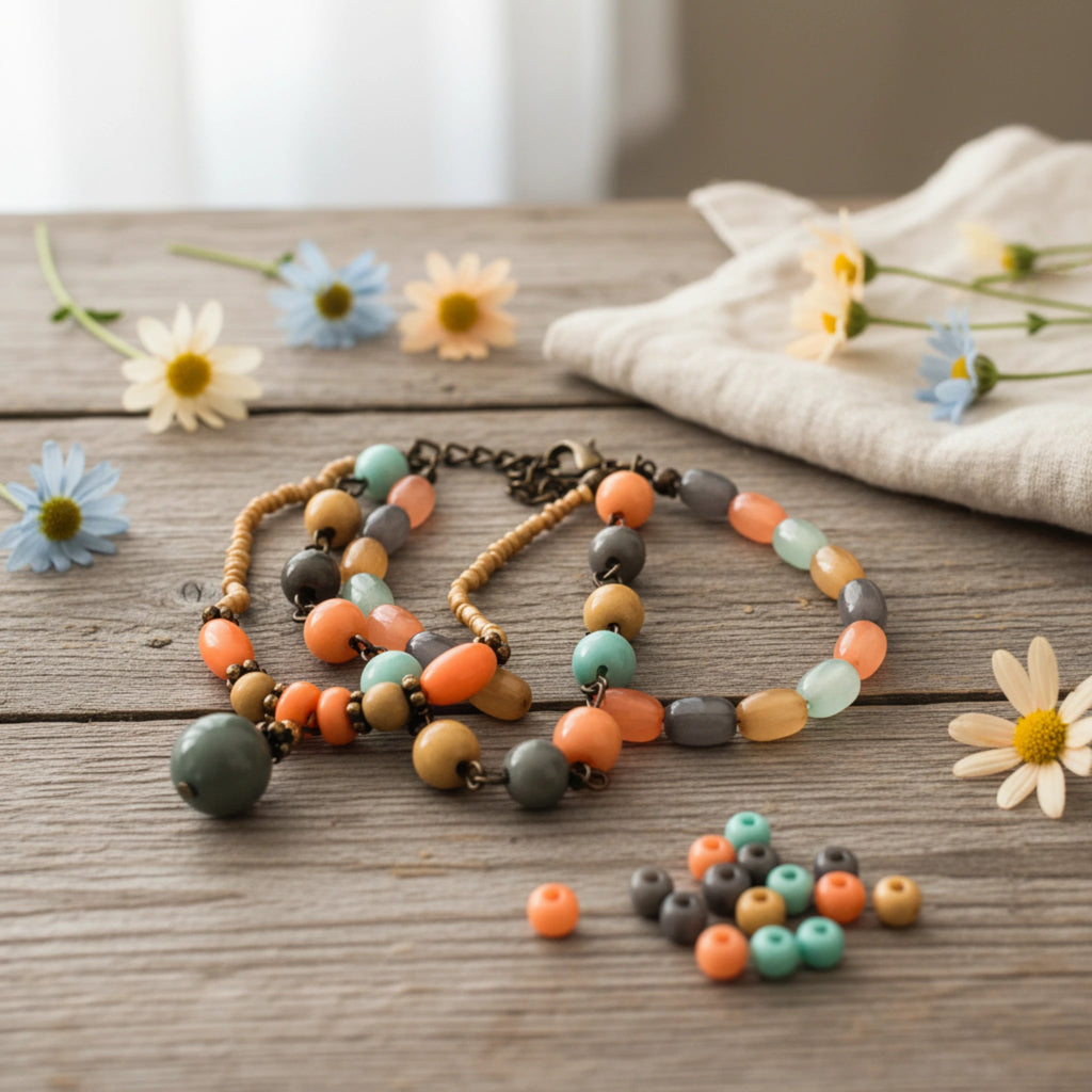 Bracelet Cascade Bohème – Nuances Douces et Chaleureuses
