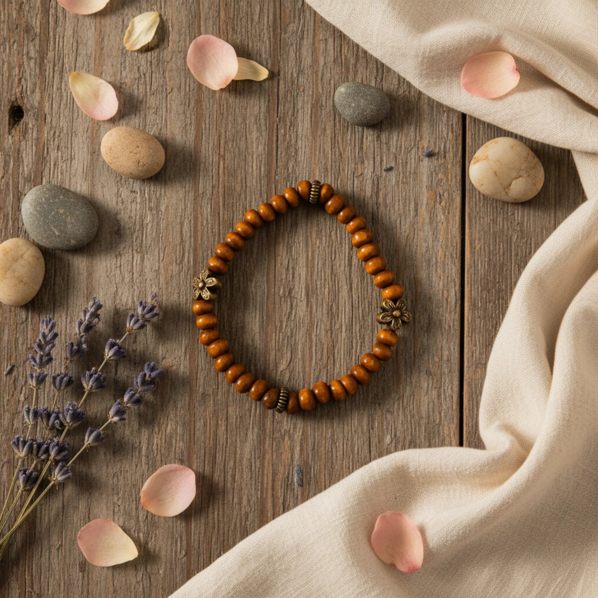 Collection "Murmures de la Forêt" : Trio de Bracelets en Bois et Bronze
