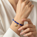 Bracelet "Riviera" – Perles Bleu Cobalt & Charme Coquillage