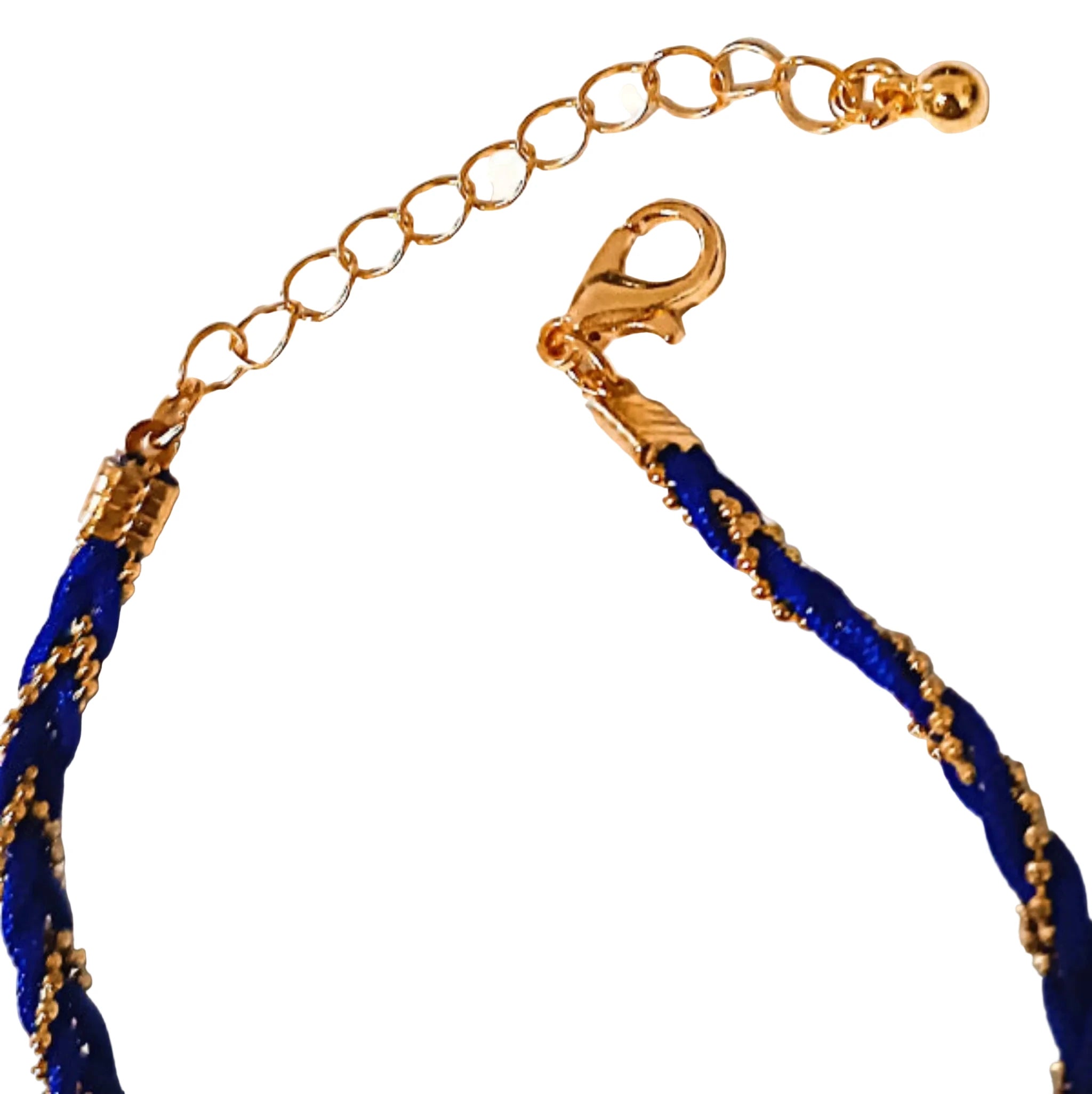 Bracelet "Bleu Royal & Or" – Tressage Précis et Élégance