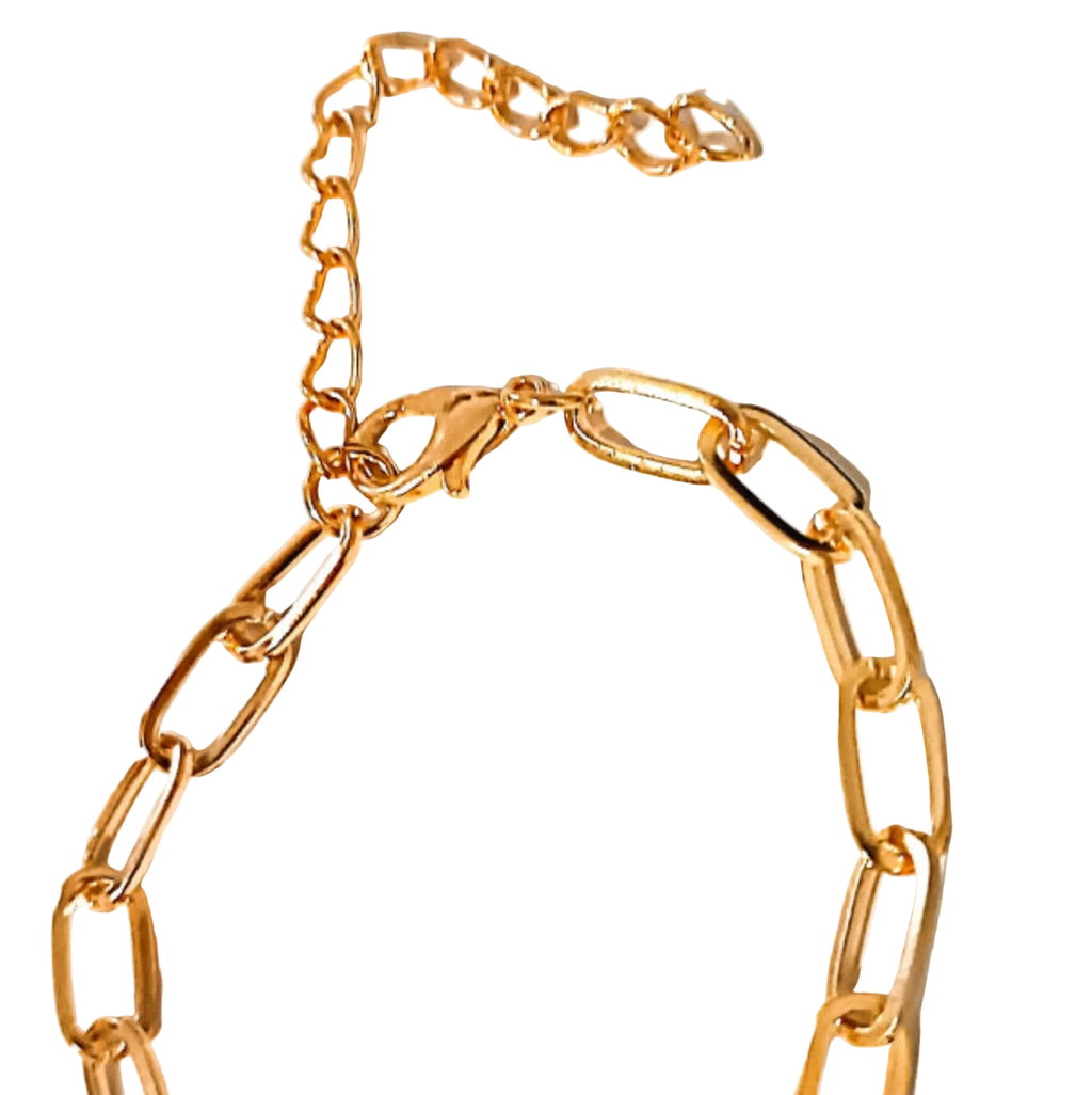 Bracelet Grosse Maille & Cœur Strass