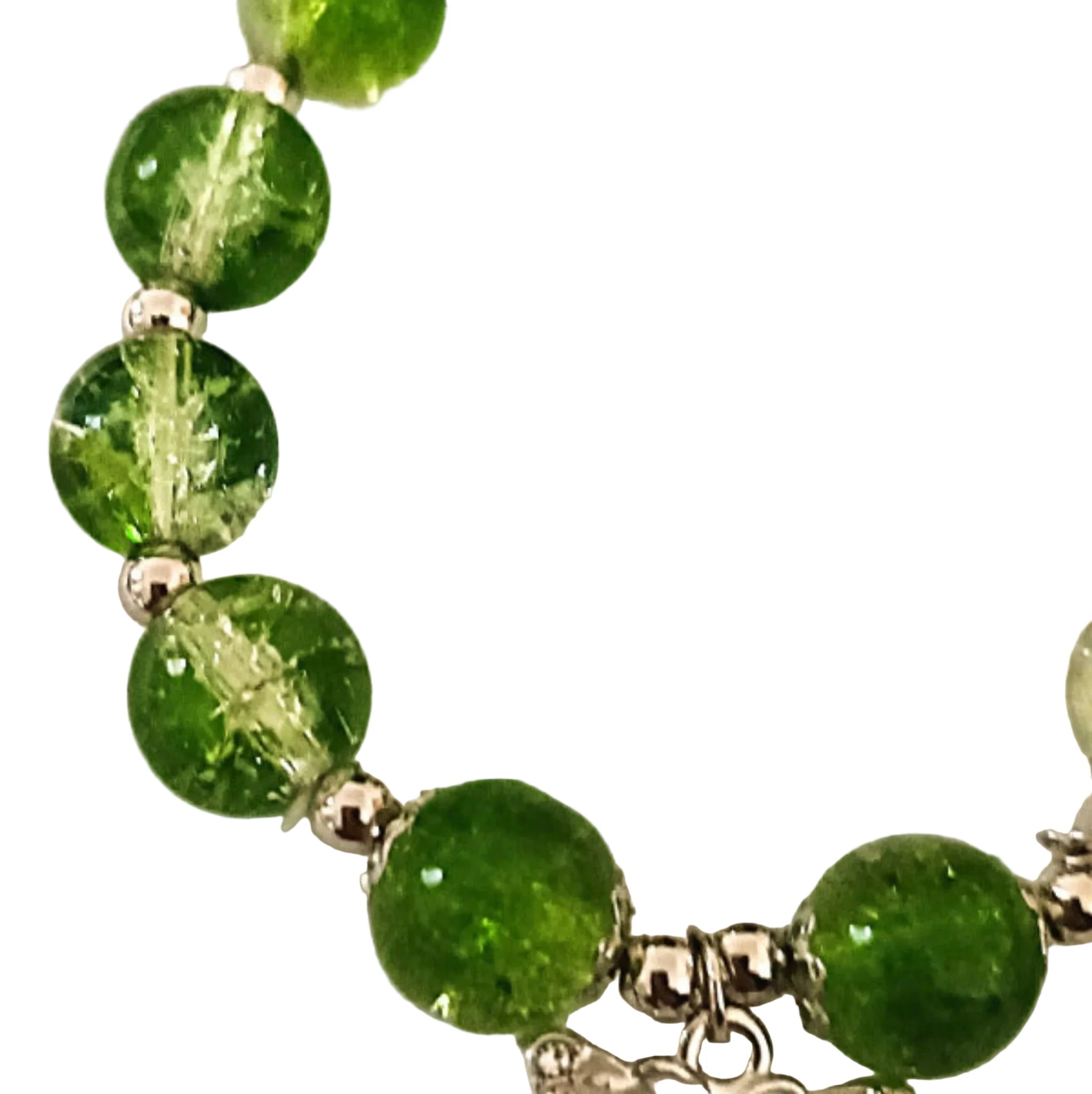 Bracelet "Éclat de Printemps" – Vert Givré et Papillons