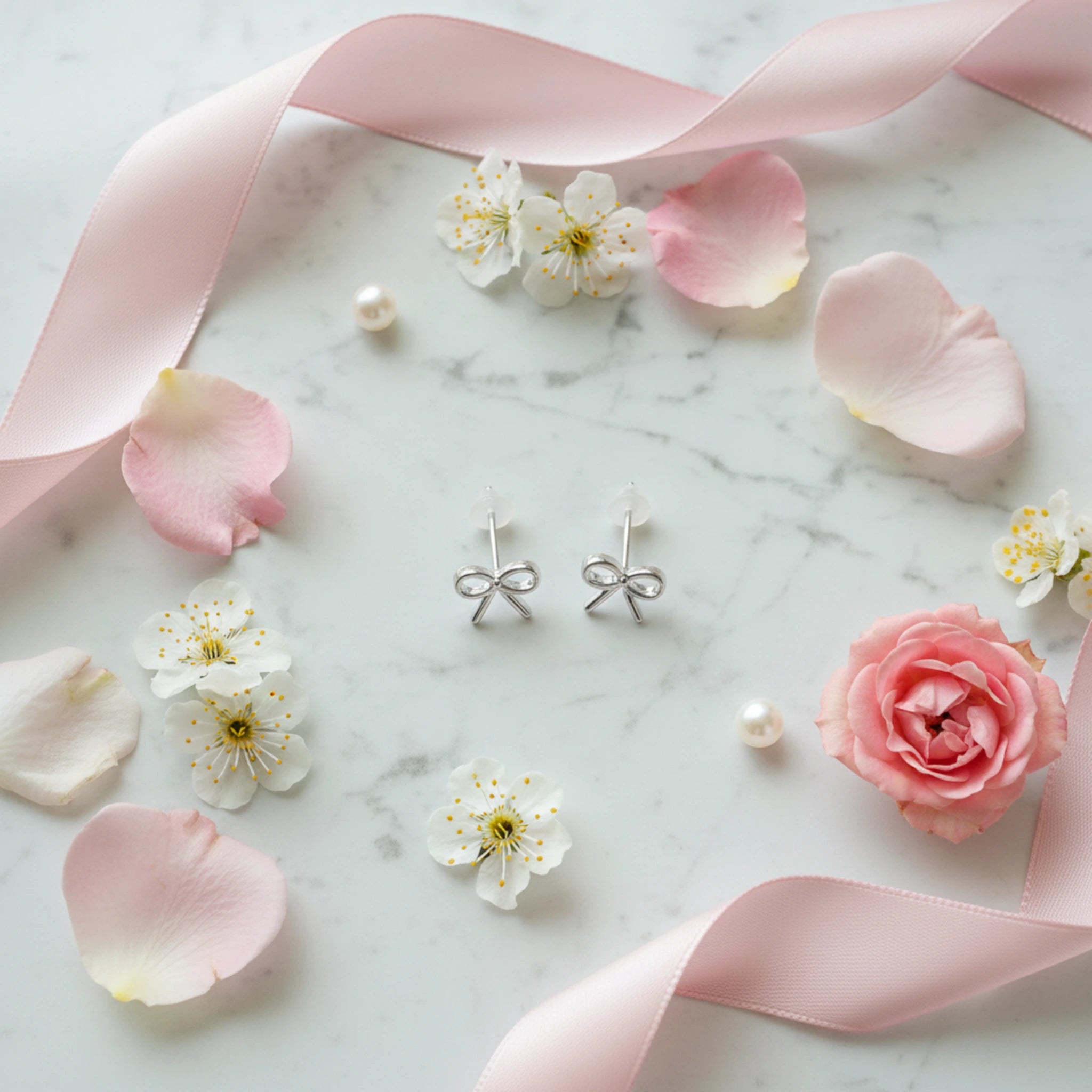 Boucles d’Oreilles "Nœud Coquet" – 100% Sans Métal