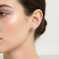 Puces d'Oreilles "Triangle Étincelant" – Turquoise & zéro métal