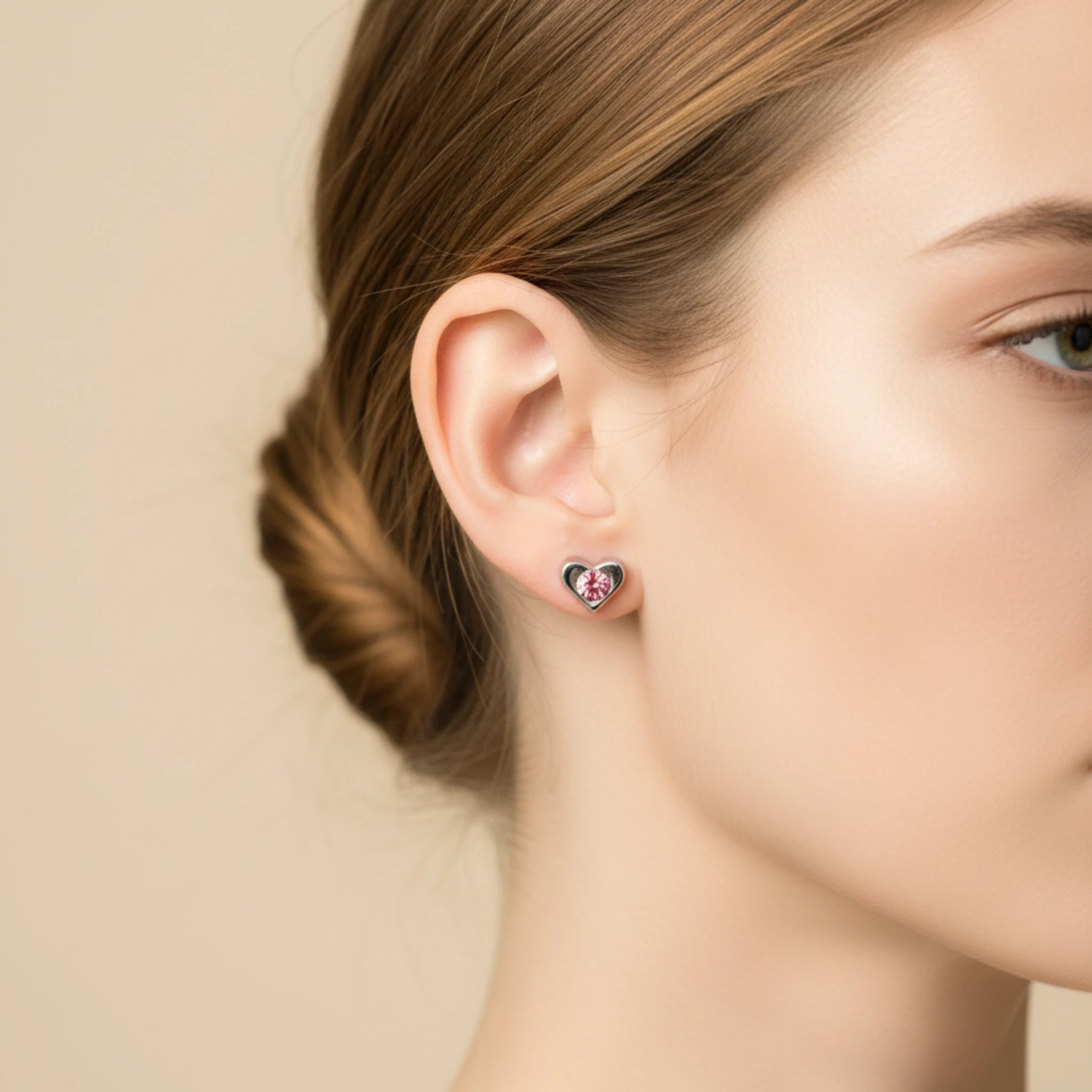 Boucles d'Oreilles "Cœur Étincelant" – 100% Sans Métal
