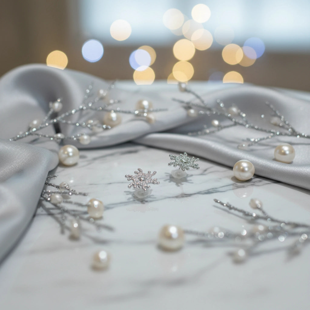 Boucles d’Oreilles "Flocon de Neige" – 100% Plastique Hypoallergénique