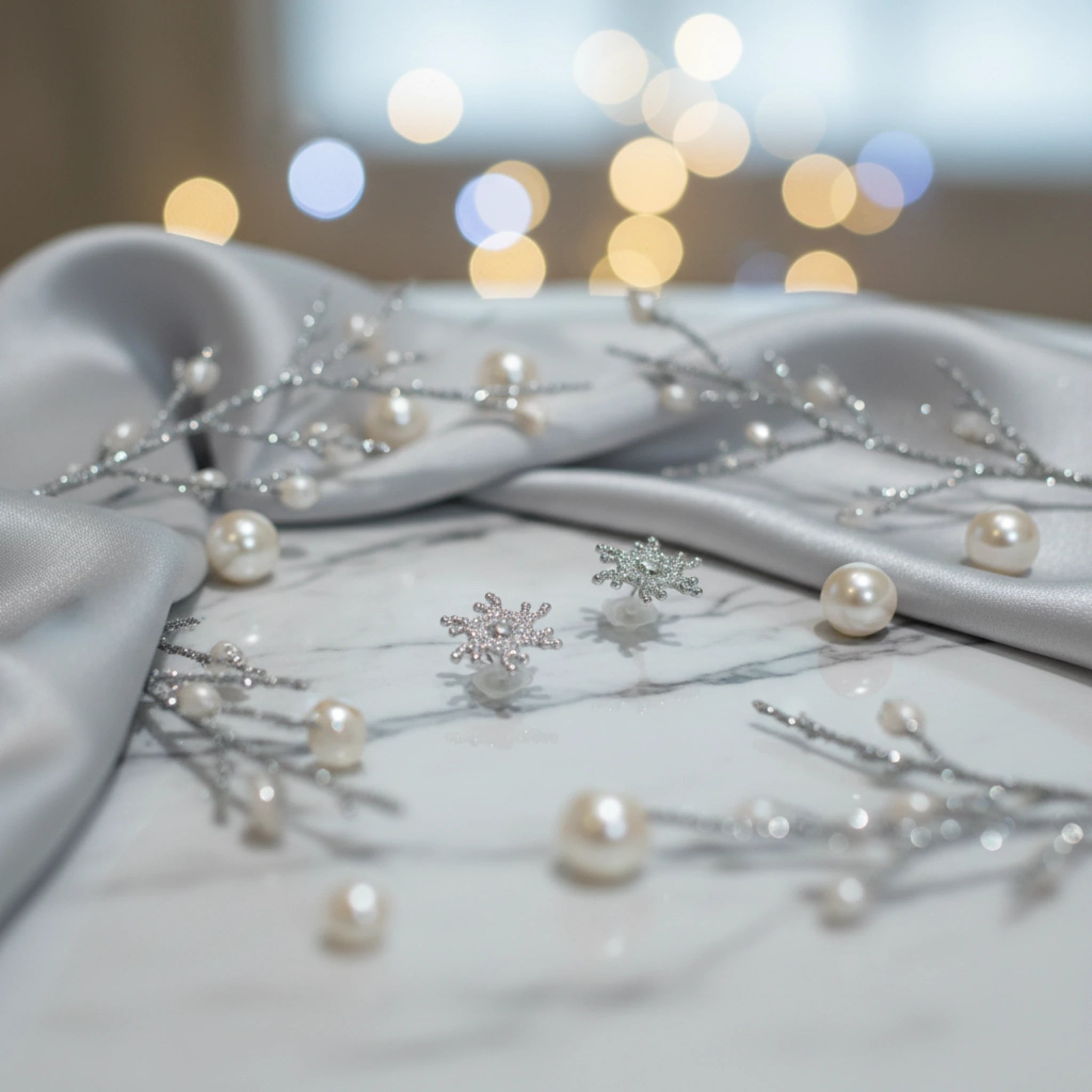 Boucles d’Oreilles "Flocon de Neige" – 100% Plastique Hypoallergénique