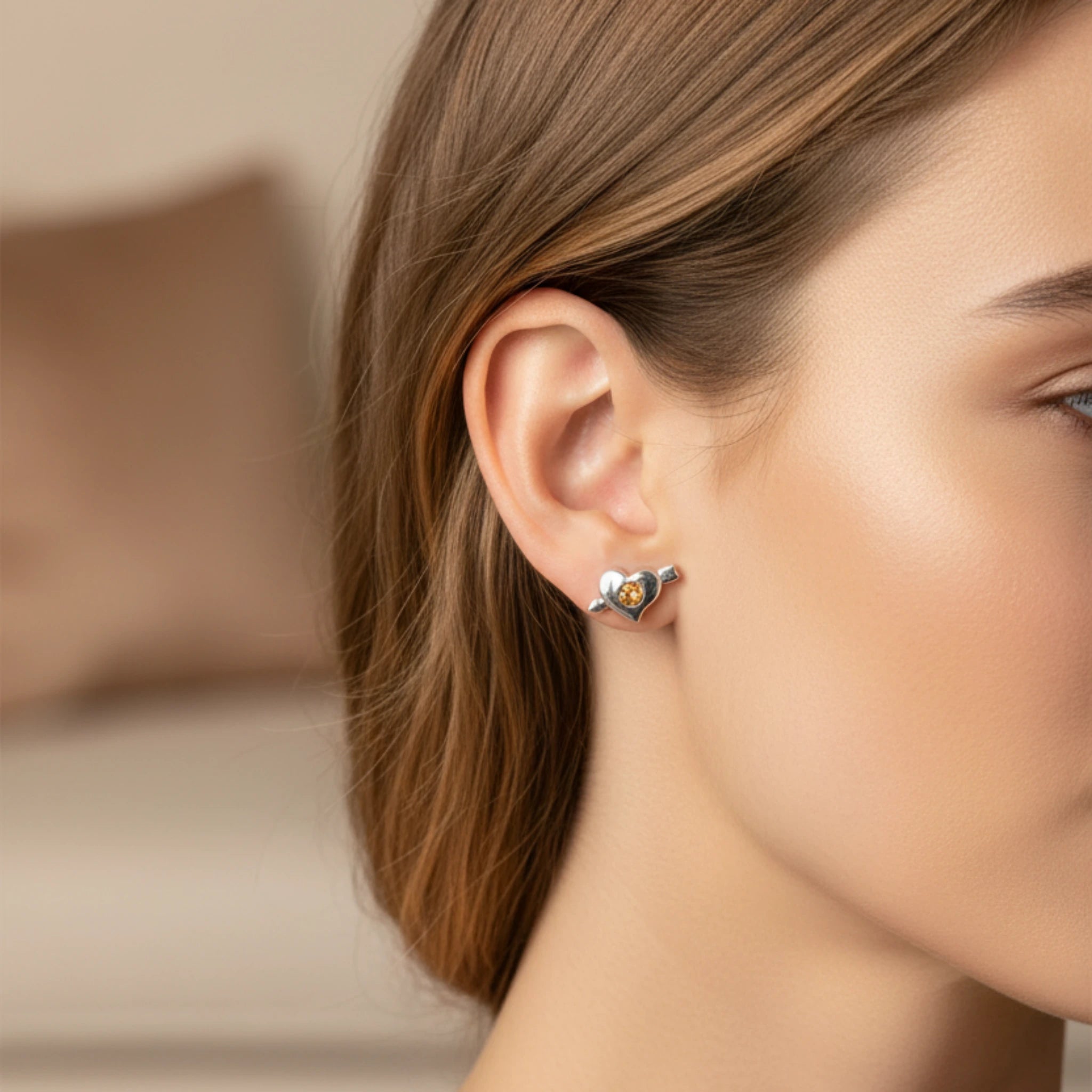 Boucles d'Oreilles "Cœur Étincelant" – 100% Sans Métal