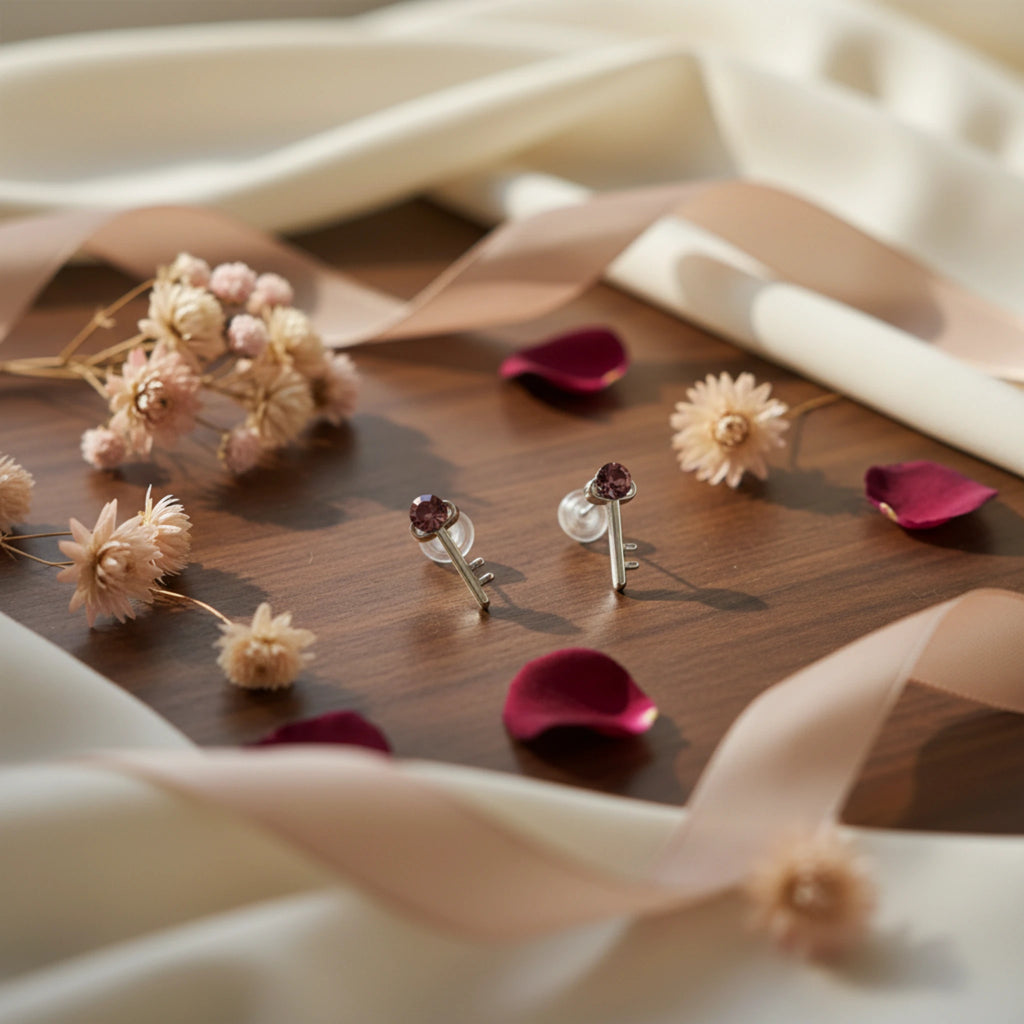 Boucles d'Oreilles "Ma Première Clé" – 100% Sans Métal & Anti-Allergies