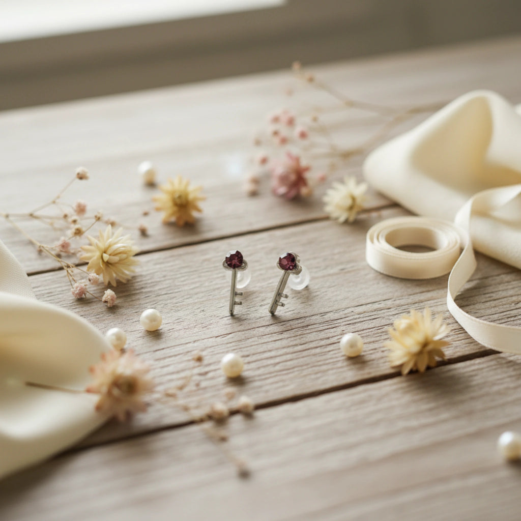 Boucles d'Oreilles "Ma Première Clé" – 100% Sans Métal & Anti-Allergies