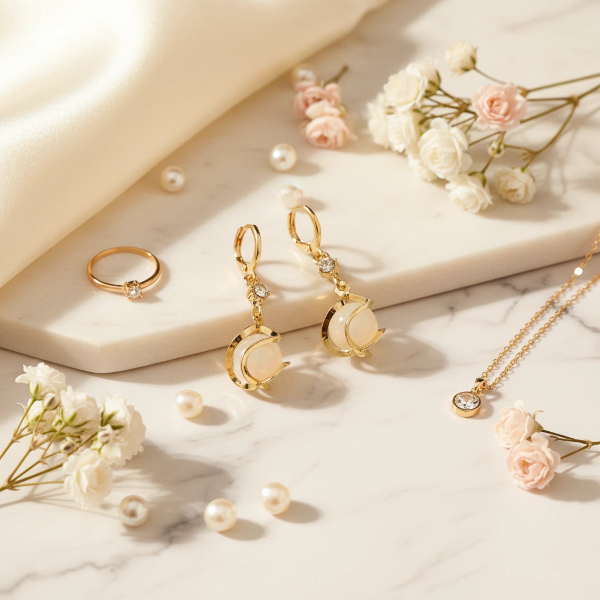 Boucles d'Oreilles "Éclat Lunaire"
