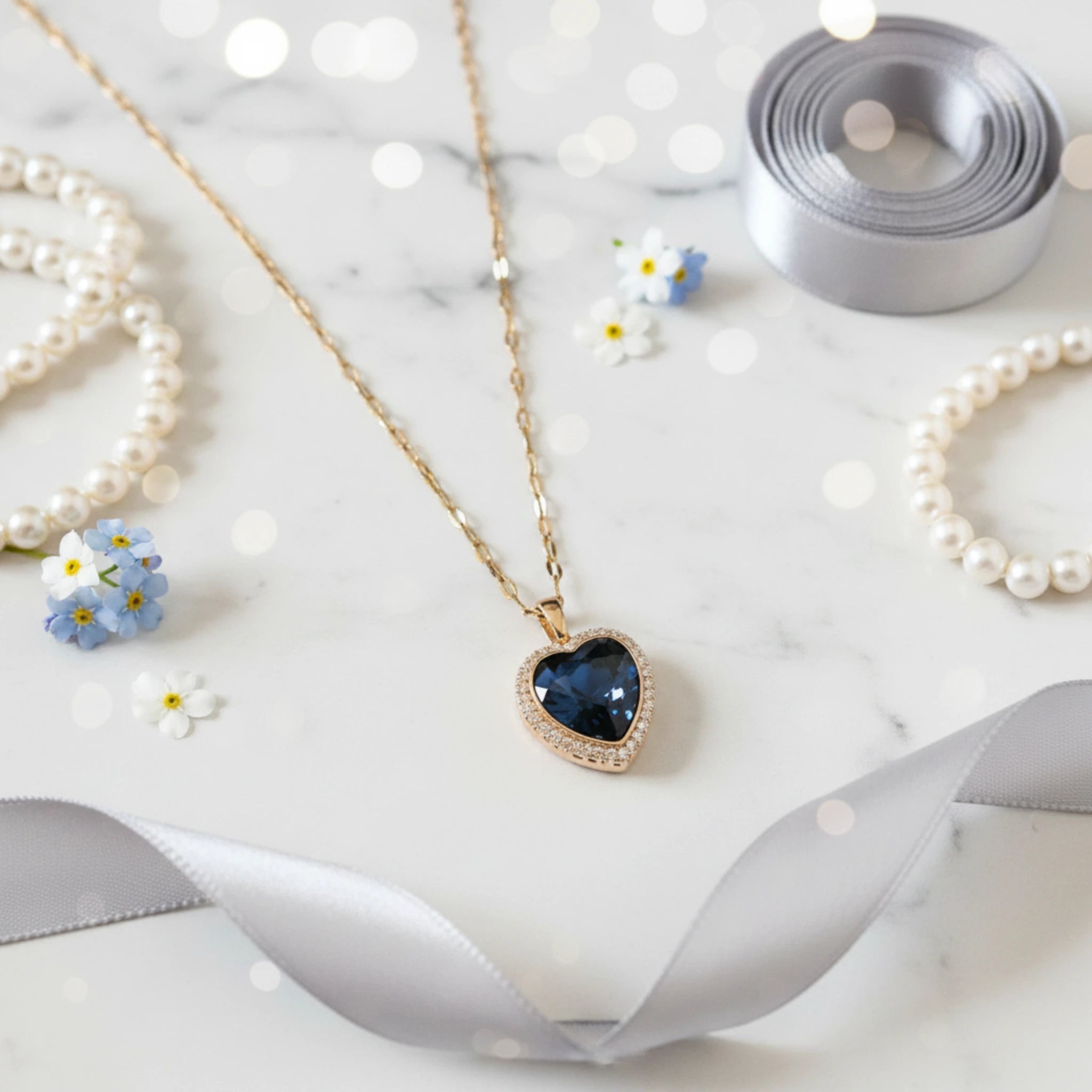 Collier "Cœur Royal" – Acier Inoxydable & Zirconium