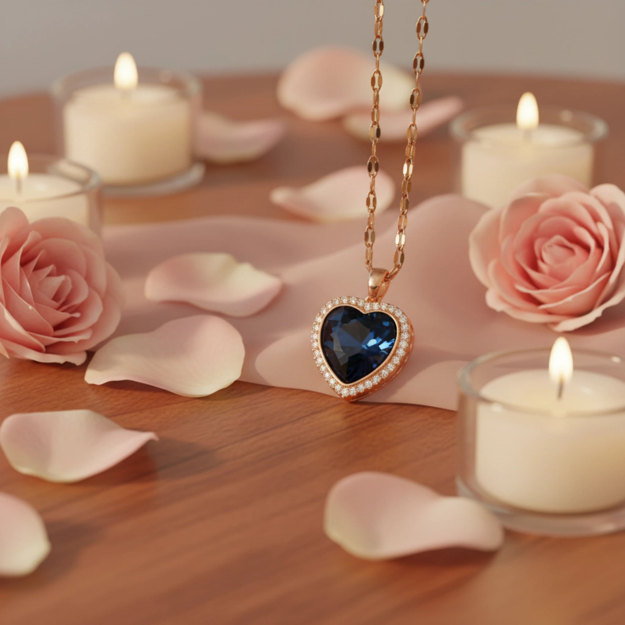 Collier "Cœur Royal" – Acier Inoxydable & Zirconium