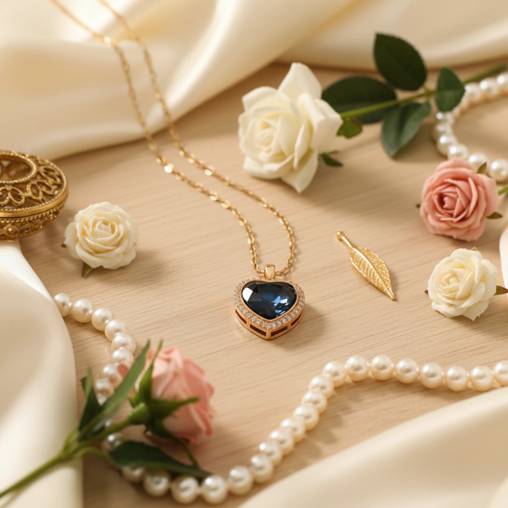 Collier "Cœur Royal" – Acier Inoxydable & Zirconium