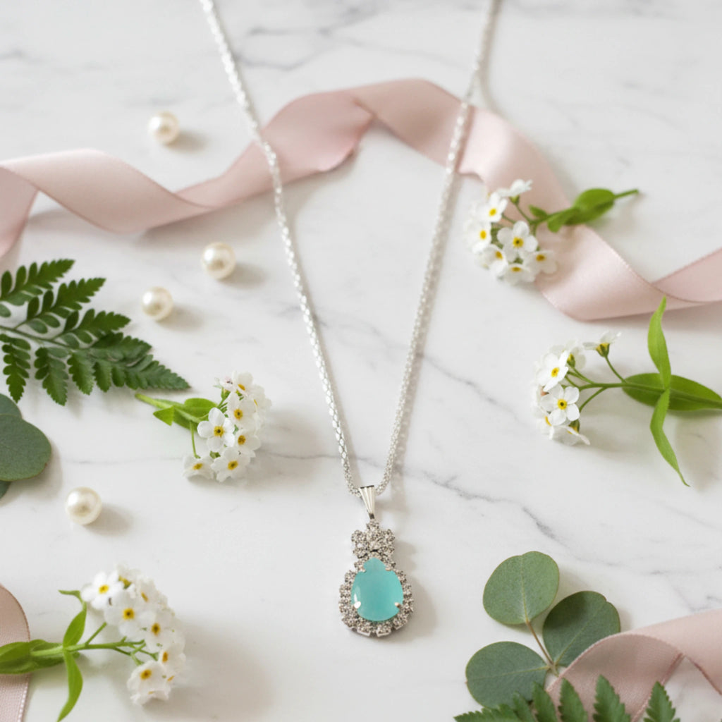 Parure "Goutte d'Eau" turquoise 