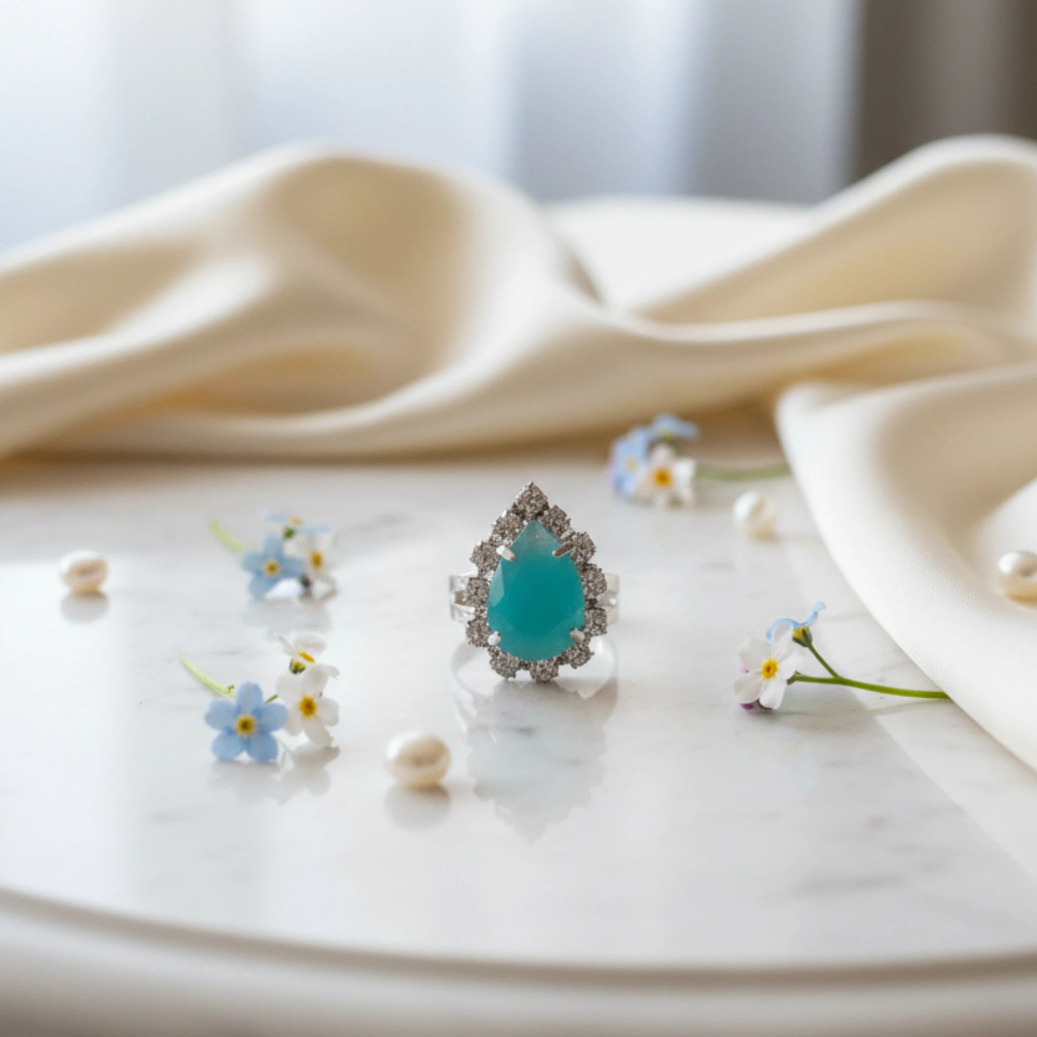 Parure "Goutte d'Eau" turquoise 